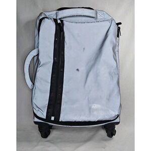 Vintage LeSportsac Holographic Silver  Iridescent Rolling Suitcase Y2K 22" Bag